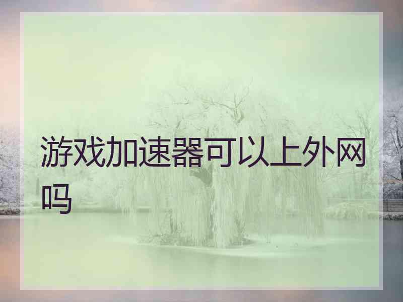 游戏加速器可以上外网吗