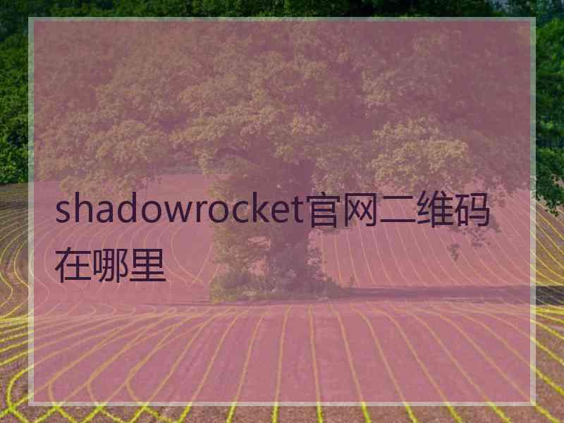 shadowrocket官网二维码在哪里