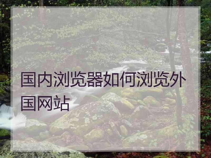 国内浏览器如何浏览外国网站