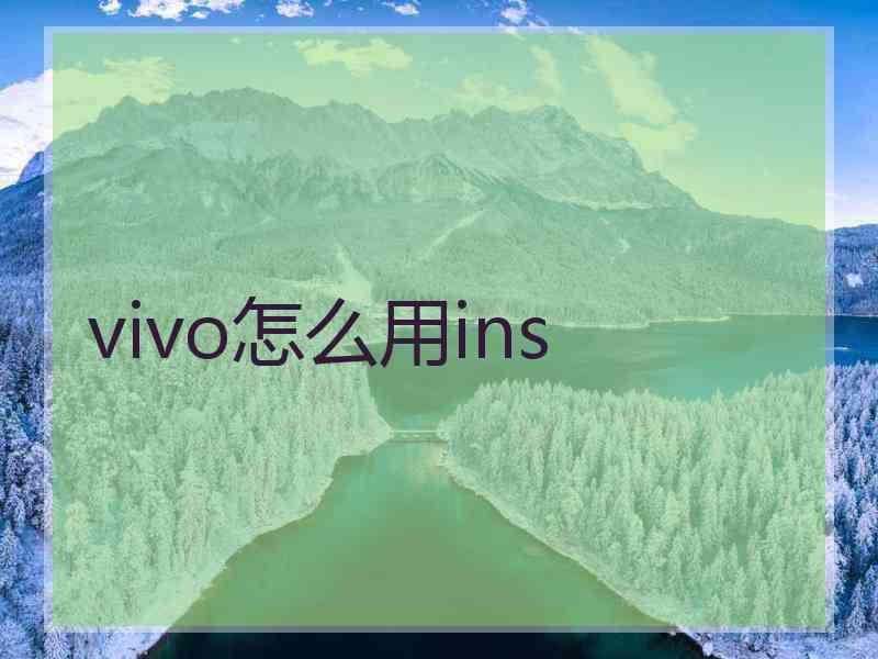 vivo怎么用ins