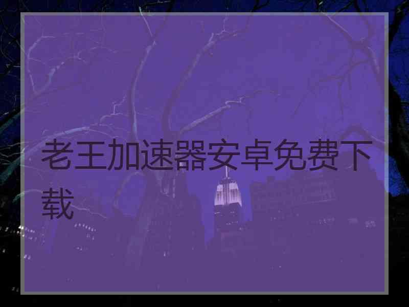 老王加速器安卓免费下载