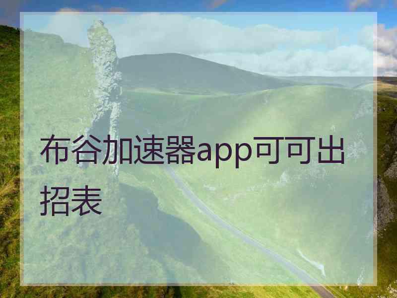 布谷加速器app可可出招表