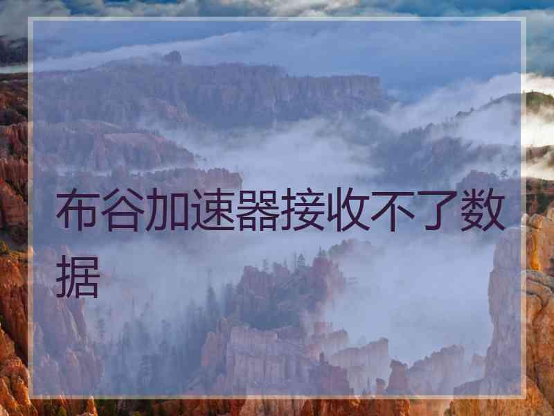 布谷加速器接收不了数据