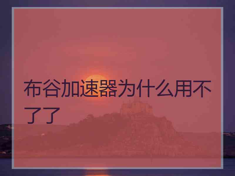 布谷加速器为什么用不了了