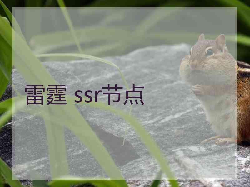 雷霆 ssr节点