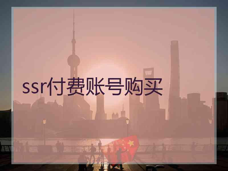 ssr付费账号购买
