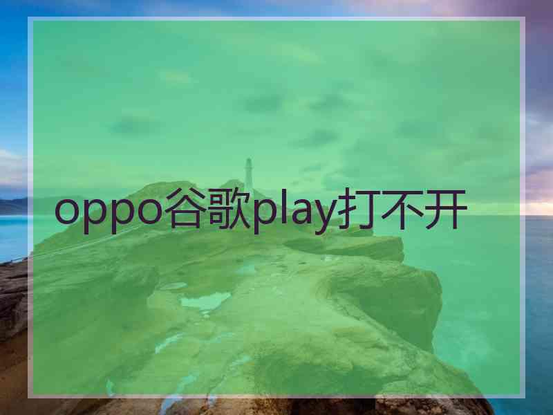 oppo谷歌play打不开