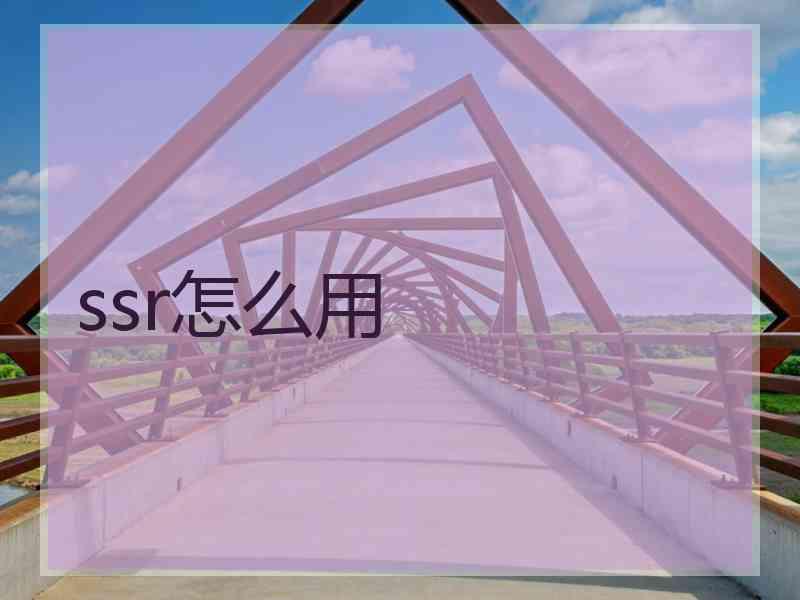 ssr怎么用