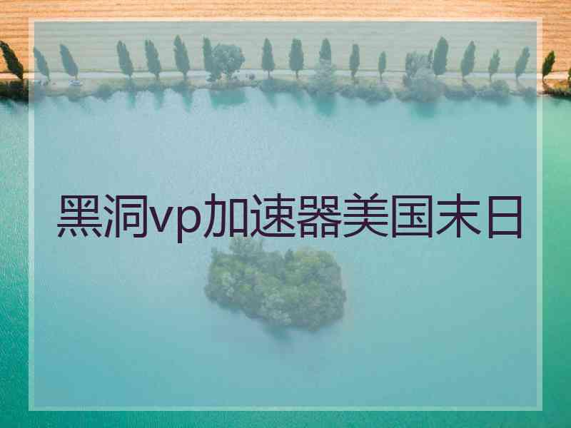 黑洞vp加速器美国末日
