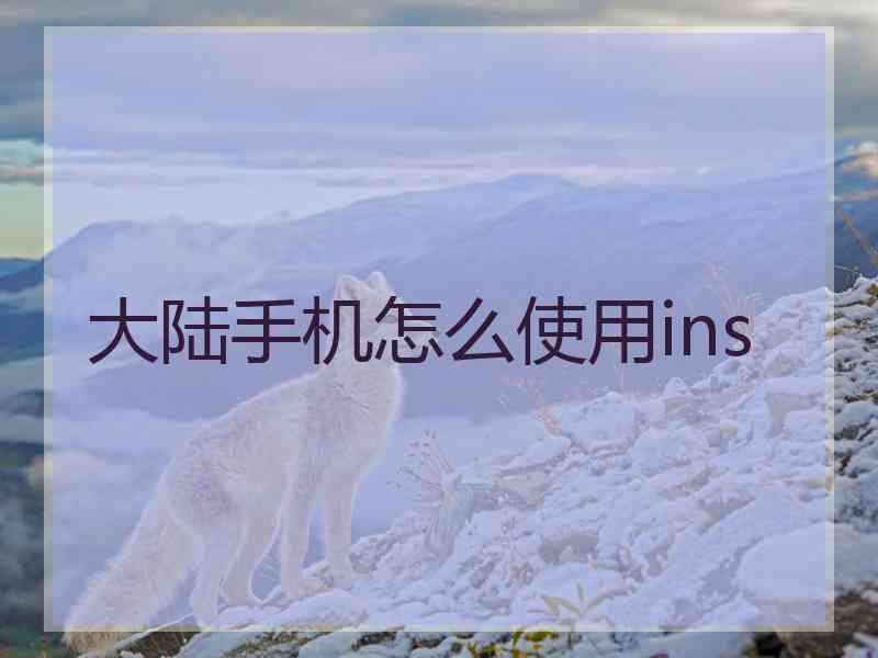 大陆手机怎么使用ins