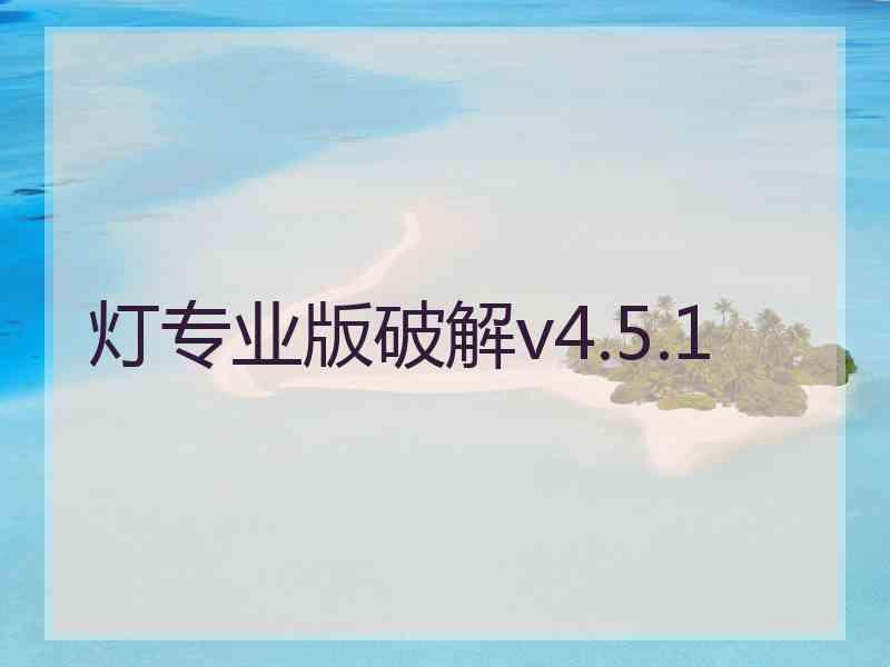 灯专业版破解v4.5.1