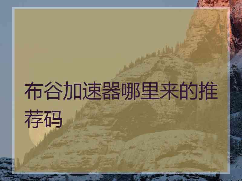 布谷加速器哪里来的推荐码