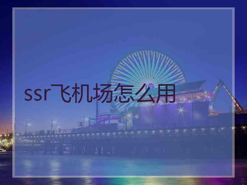 ssr飞机场怎么用