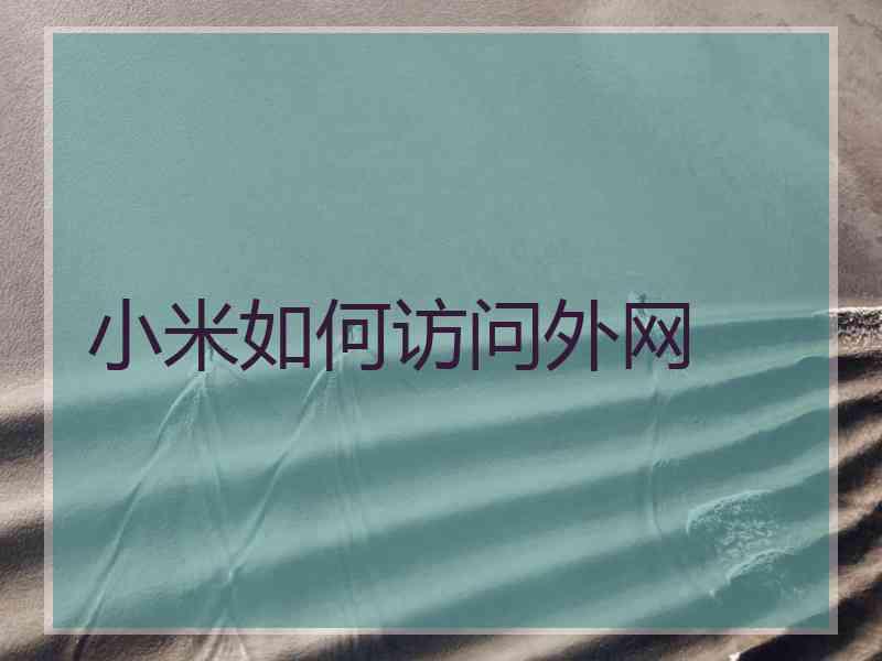 小米如何访问外网