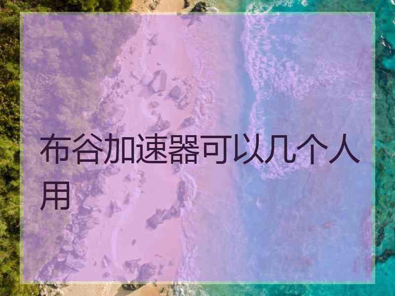 布谷加速器可以几个人用