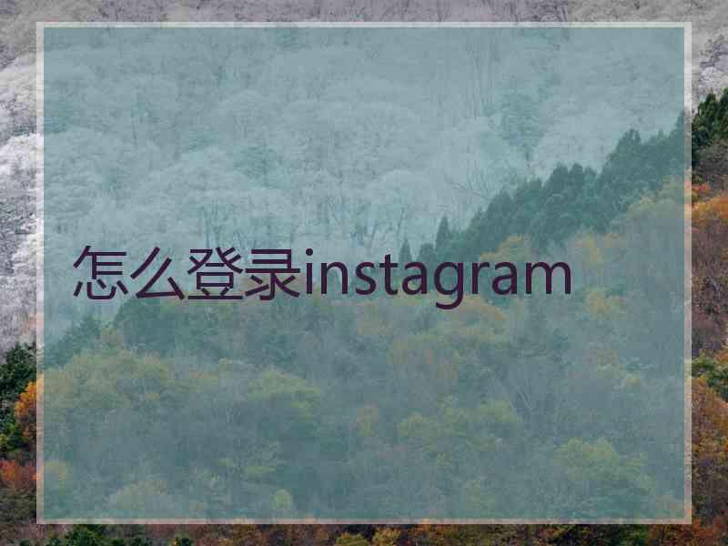 怎么登录instagram