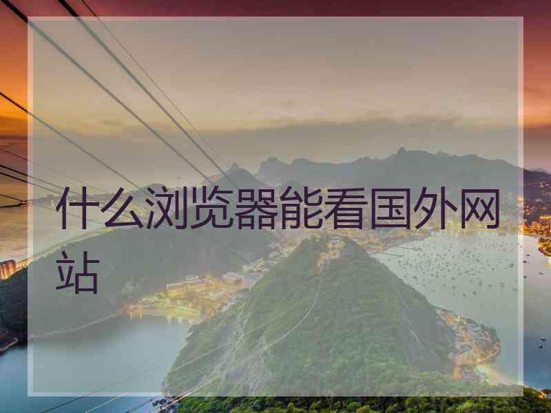 什么浏览器能看国外网站