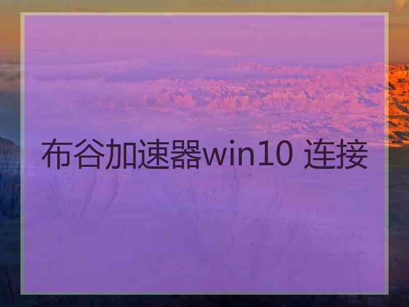 布谷加速器win10 连接