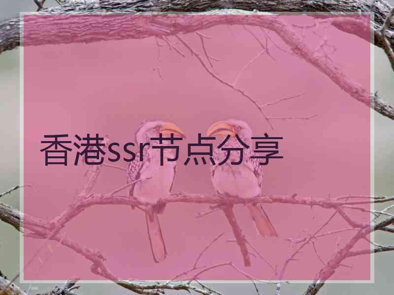 香港ssr节点分享
