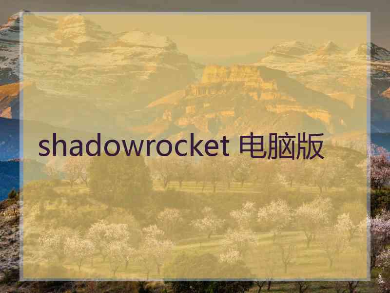 shadowrocket 电脑版