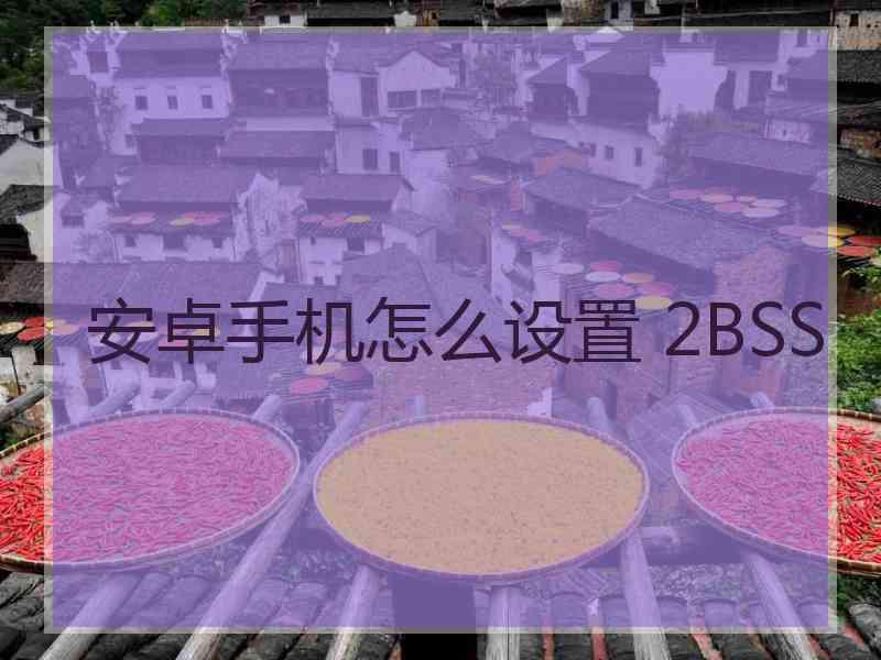 安卓手机怎么设置 2BSS