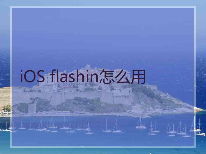 iOS flashin怎么用