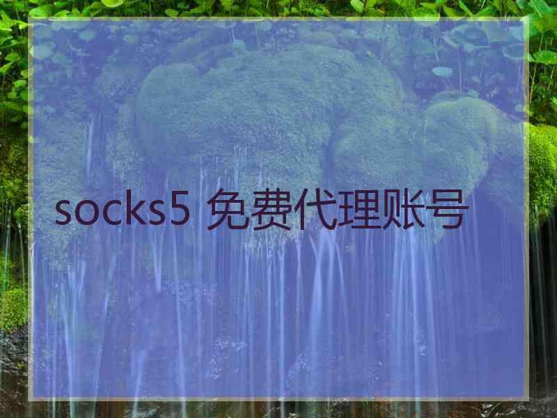 socks5 免费代理账号