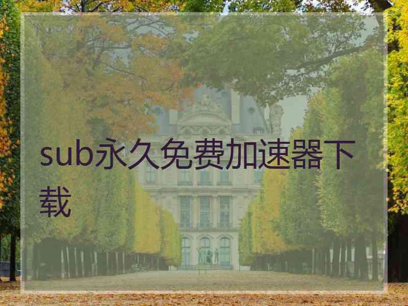 sub永久免费加速器下载