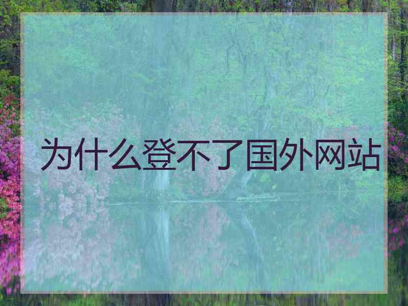 为什么登不了国外网站
