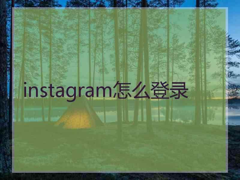 instagram怎么登录