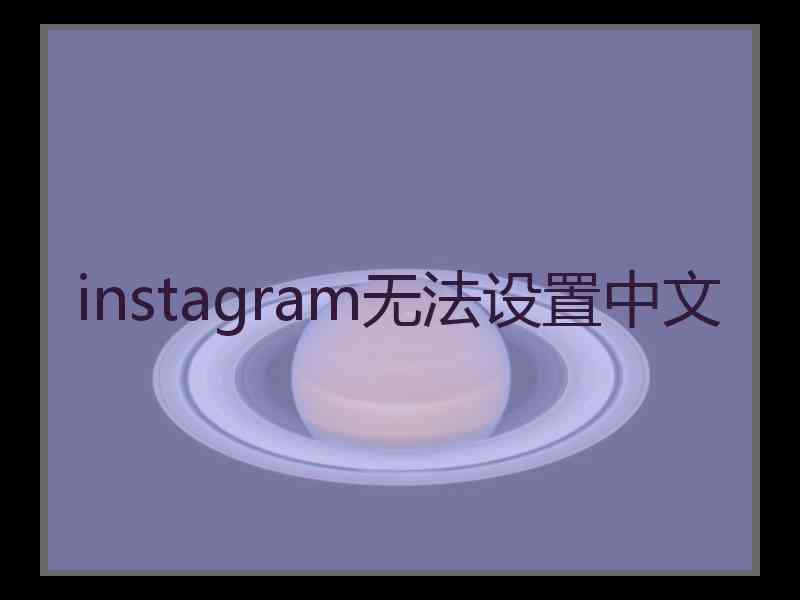 instagram无法设置中文