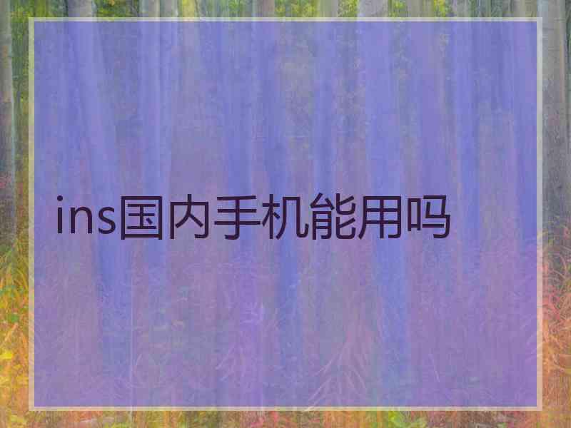 ins国内手机能用吗