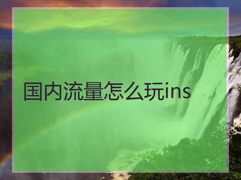 国内流量怎么玩ins
