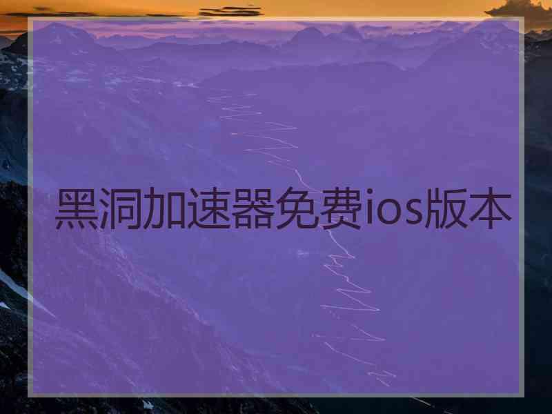 黑洞加速器免费ios版本