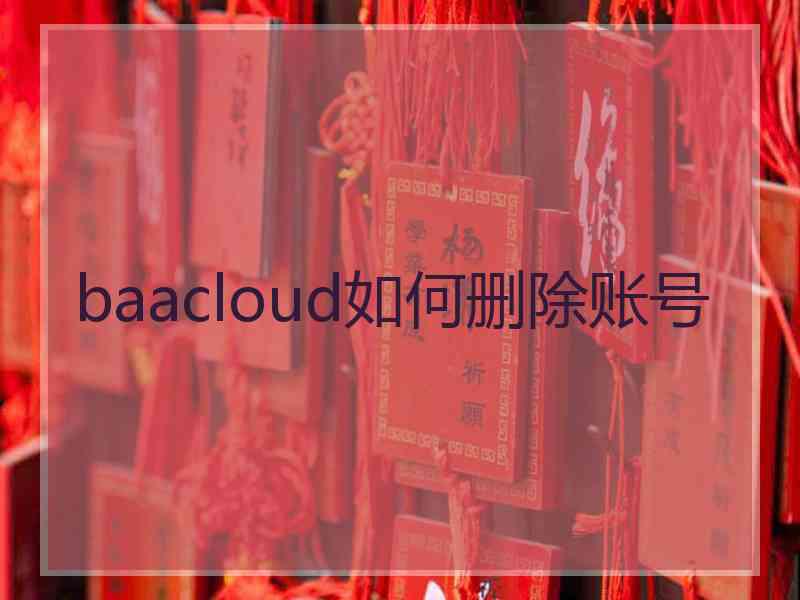 baacloud如何删除账号